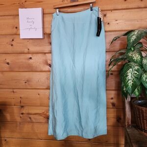 Emanuel Ungaro NWT Vintage Silk Blend Blue Maxi ALine Skirt M3057027B Sz 10 X43"